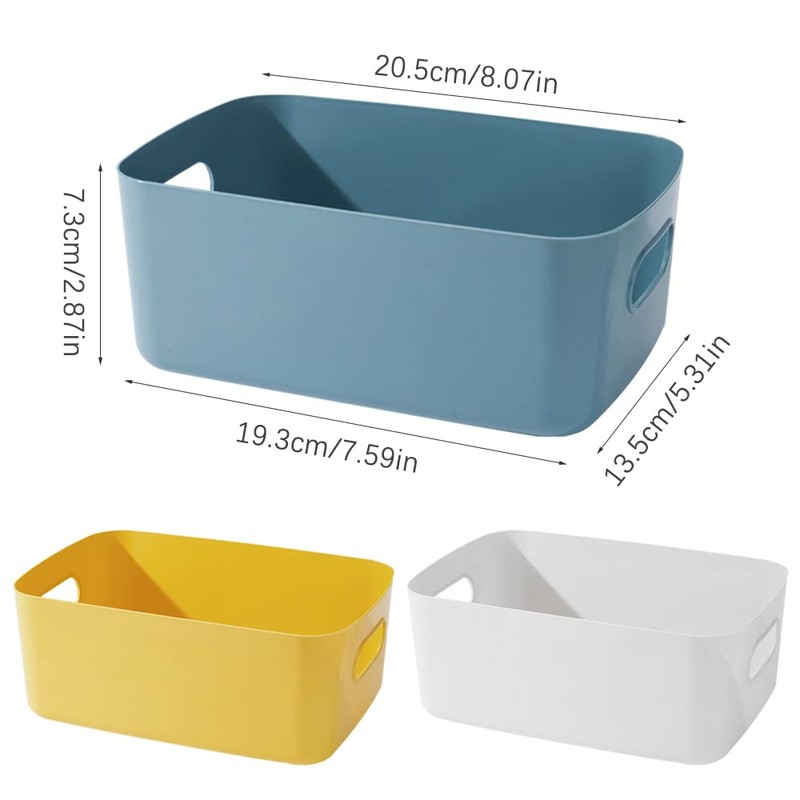 Yngffb Set of 3 Small Plastic Storage Baskets, Office Home