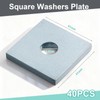 Yaocom Galvanized Square Washers Plate,3/8" Id, 1.61x 1.61,40 Pcs