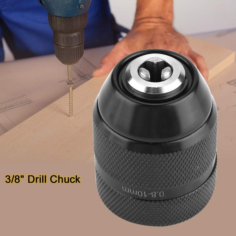 0.8mm-10mm Keyless Drill Chuck，3/8" Thread Keyless Metal Drill Chuck Electric