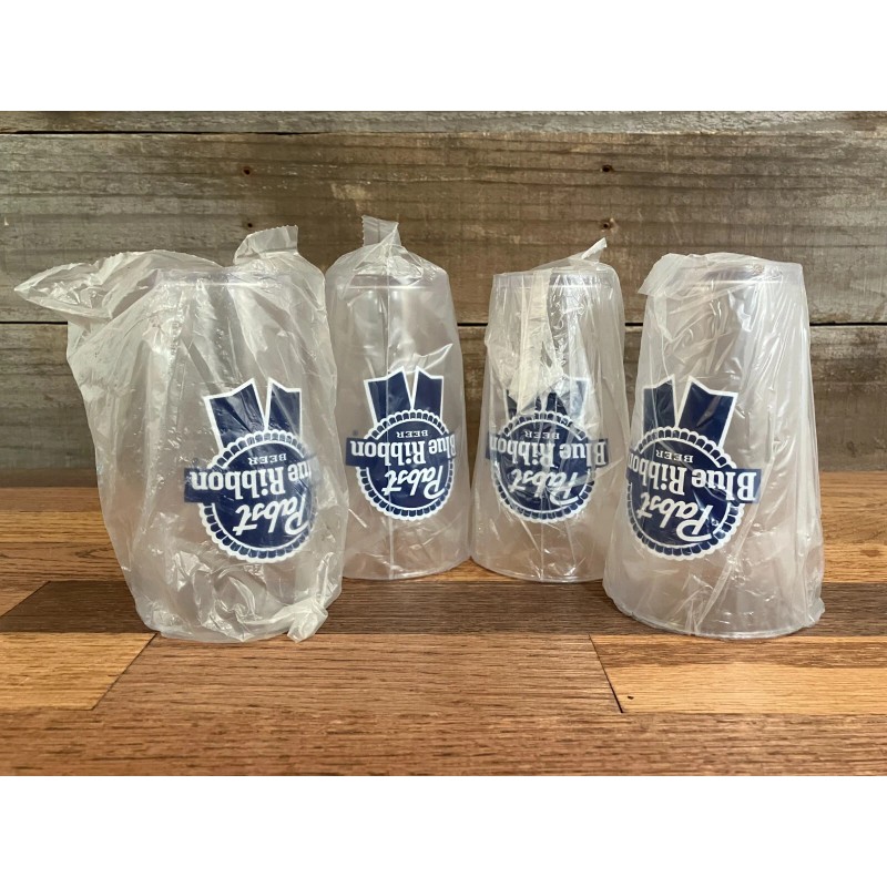 PABST BLUE RIBBON PBR Hard Plastic Pint Glasses NEW Old