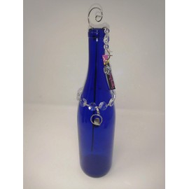 GypsyBeat Little Bird Crystal Prism Incense Holder/Burner Bottle (Assorted Colors) (Blue, Large)