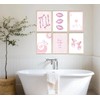 6Pcs Pink Coquette Wall Art How Lucky Are We Stripe