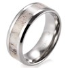 SHARDON Men's 8mm Beveled Edge Titanium Wedding Ring with Real