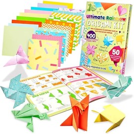 BRYTE Ultimate Kit de Origami Arcoíris | Todo Incluido para Niños de 8 a 12 Años Con 450 Papeles Divertidos | Manualidades Listas para Regalo para Niñas