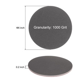 sourcing map 10pcs 1000 Grit Sanding Sponge 6 Inch Hook and Loop Sponge Sanding Disc for Orbital Sander, Wet/Dry Use Sponge Buffer for Car Wood Drywall Metal Furniture Polishing