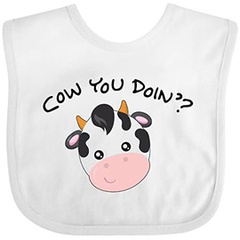 inktastic Cow You Doin' Cute Cow Baby Bib White 28b3b