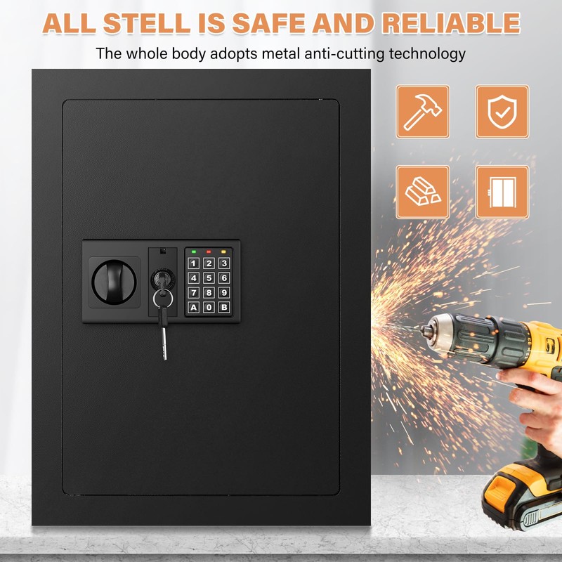 33.46" Tall Fireproof Wall Safes Between the Studs 16" Centers,