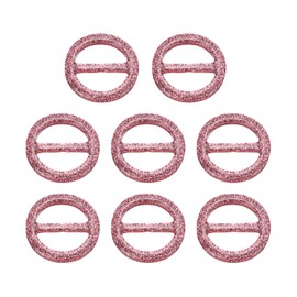 uxcell 8Pcs Plastic Tee Shirt Clips, 25mm Round Bling Resin Scarf Ring Buckle, Fashion Tie Circle Clip for Women Silk Clothing Decoration (Pink)