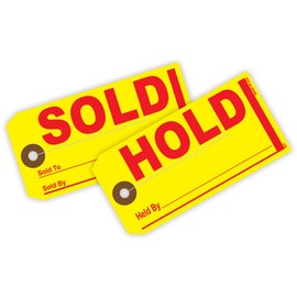 Sold/Hold Tags for Car Dealerships - Standard Size - 2-3/8" x 4-5/8" (Box of 250)
