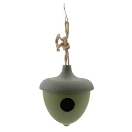 Point-Virgule Nesting Box for Birds, Bird House for Hanging, Acorn, Green, 16 x 16 x 19 cm