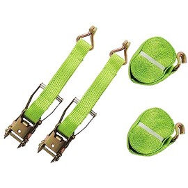Ratchet Straps 50MM 12M 5T X2 (Tie Down Heavy Duty Cargo Hi Vis Trailer Lashing Recovery Claw J Hook)