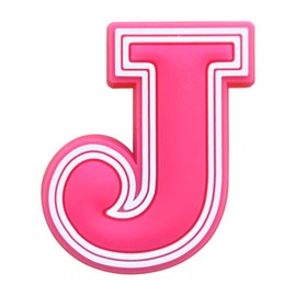 Letter Charms Black White Pink Alphabet Accessories for Decoration Charms (Pink-J, One Size)