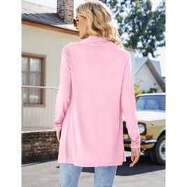Uvog Womens Cardigans Lightweight Summer Drape Open Front Dressy Casual Pink Cardigan Duster XXL