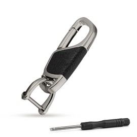 Kotse Llavero con anillo para llaves. Llavero Elegante para automóvil. Regalos para Mujer y Hombre. Llavero de Acero Inoxidable con anillo. Color Oxford. Incluye Desarmador. Keychain.