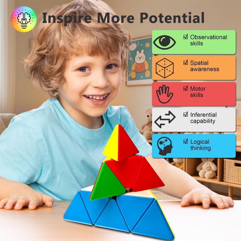 Vdealen Large Pyramid Magic Cube Triangle Cube, 27.5 cm Pyraminx