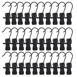 BEWISHOME 50 PCS Boot Hangers for Closet, Laundry Hooks with Clips, Boot Hanging Hold Clip, Clothes Pins, Space Saving Portable Travel Hangers Clip, Jeans, Tall Boots, Towel, Black FYC50B