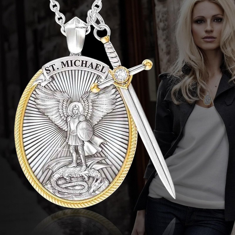 Audday St. Michael Pendant for Men Saint Michael Archangel Pendant