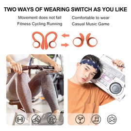 Xmenha Over Ear Wireless Earbuds with Earhooks Bluetooth Earbuds with Ear Hook Waterproof Small Earphones in Ear Headphones Noise Cancelling Headset Android Ear Buds for Running Workout Sport Gym