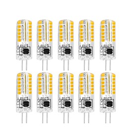 Yosenmi High Voltage 100V-265V G4 LED 3W (Not Low Voltage 12V), 20W 120V G4 Halogen Bulb Equivalent, 3000K Warm White, Non-Dimmable JC Bi-Pin Base Light Bulb,10-Pack