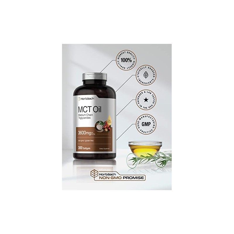 Cápsulas de aceite Keto MCT | 3600 mg | 300