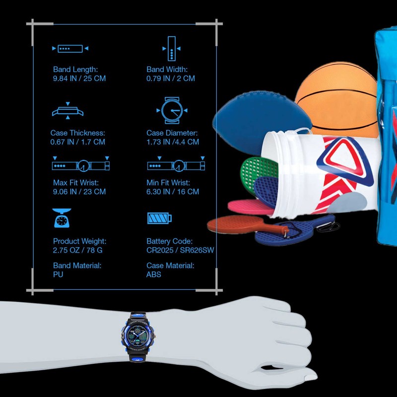 Cofuo Kids Watches Boys for 5-12 Year Old, Analog-Digital Sports