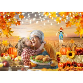 LYRYGS Fall Autumn Backdrop Fall Photography Backdrop Farm Harvest Background Thanksgiving Party Backdrop Farm Scene Backdrop Fall Photo Backdrop Decor Banner cp-554(7X5ft)