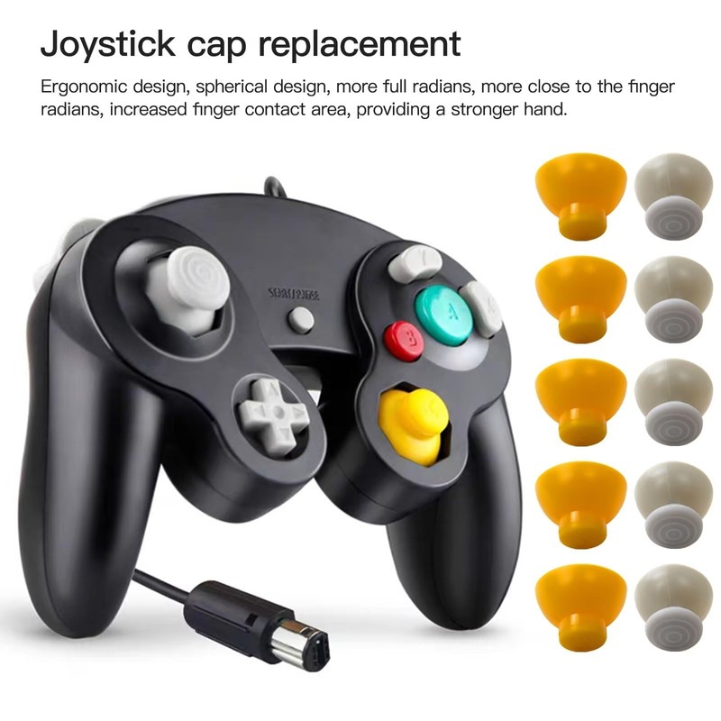 Gxcdizx 10PCS Analog Stick Cap Replacement for Gamecube controller -