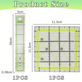YSJCHEBS 2 Pieces Sewing Ruler Acrylic Patchwork Ruler Sewing Accessories Sewing Measuring Tools Tailor Ruler