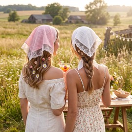 2 Pack Lace Head Scarf for Women Hair Scarf Bandana Headband