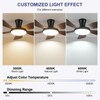 PHORUS Low Profile Ceiling Fans with Lights and Remote/APP,48 Inch