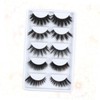 Mikinona 5pair Thick Faux Eyelashes for Women Lightweight Reusable Dramatic