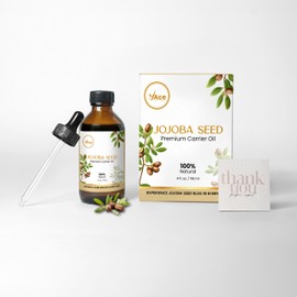 MY ACE Jojoba Seed Premium Carrier Oil Pure & Natural, Cold Pressed, Preservative-Free, Rich in Vitamin E & Fatty Acids for Face, Hair, Skin, Scalp & DIY Use - 118ml