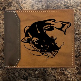 Leather Customs Catfish - Fishing Leather Wallet Bifold Premium Quality NEW