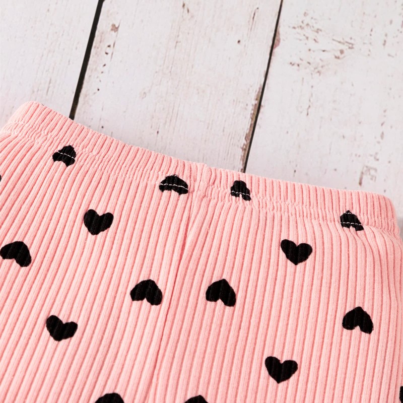 Newborn Baby Girl Clothes Love Hearts Ruffle Long Sleeve Bow