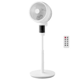9 Inch Quiet DC Motor Pedestal Fan 80 Degrees Oscillation Remote Control 9 Speeds 4 Smart Modes Tower Pedestal Fan Productcolor: White Color