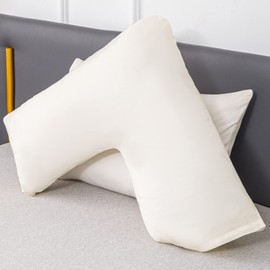 EDS Luxury V Pillow With Pillowcase Orthopaedic V Shaped Pillows – Cream