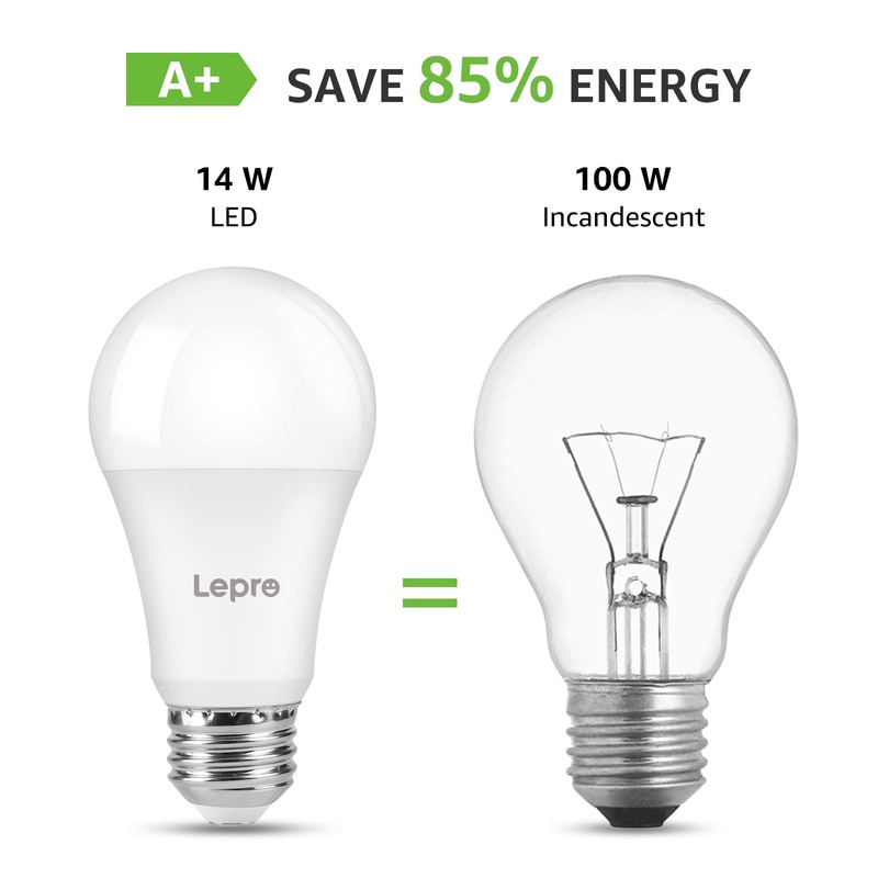 Lepro Dimmable LED Light Bulbs 100 Watt Equivalent, 14W 1500LM