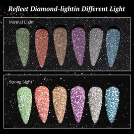 Sinyanail Holographic Chunky Glitter,Sequins Set with Glue and Brush for Resin Art Crafts Cosmetic Nail Body Face Eye Slime Tumbler Jewelry Making (6-Set 3)