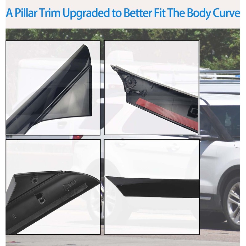 11-19 Explorer Windshield Outer Trim Pillar Front Molding Right+Left Replacement