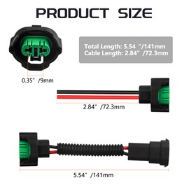 WMYCONGCONG 2 PCS H11/H8 Pigtail Socket Wiring Harness Socket Wire Connector Plug Extension Cable for Headlight