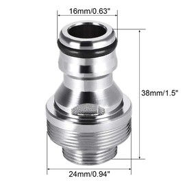 uxcell Garden Hose Quick Connect Nickel-Plated Water Hose Fitting Connectors M16 Male Threaded Adapter