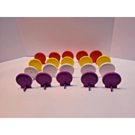 Plastic Game Piece Set - 5 Unique Game Pieces / Four Colors