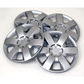 Tuningpros WC-14-226-S - Pack of 4 Hubcaps - 14-Inches Style Snap-On (Pop-On) Type Metallic Silver Wheel Covers Hub-caps