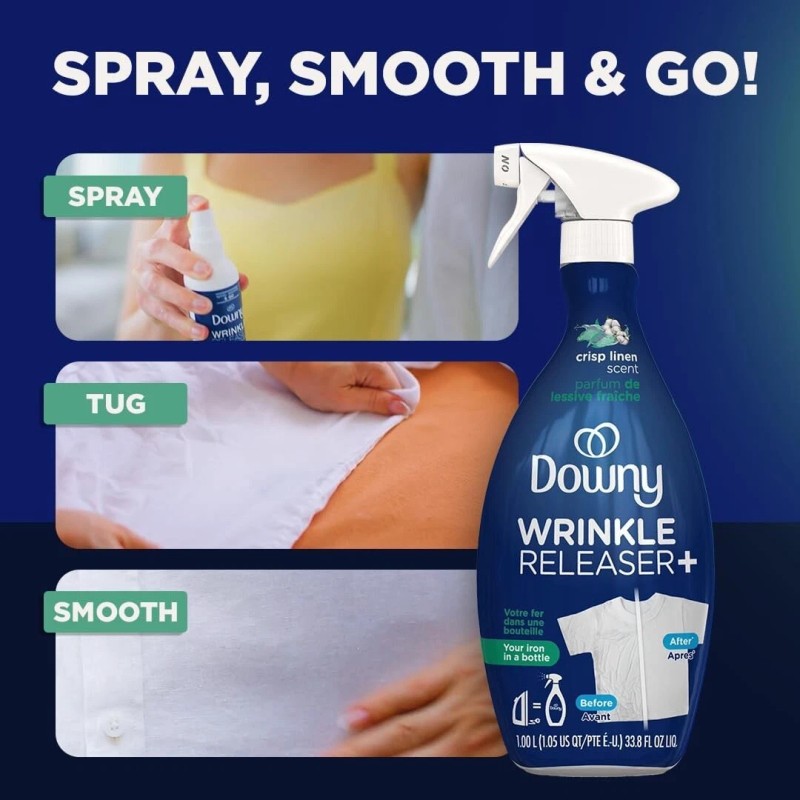 Downy Wrinkle Releaser Spray, All In One Formula, Removes Wrinkles,