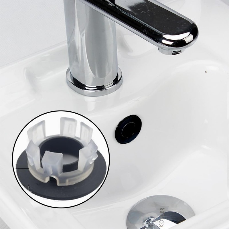 2 Pack Sink Overflow Cover, Bathroom Vanity Sink Basin Overflow