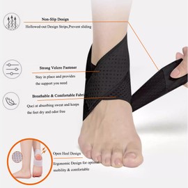 NELLHOMY Sport Ankle Brace for Men/Women(2 Pack),Adjustable Ankle Support,Ankle Support for Plantar Fasciitis Relief,Ankle Brace/Wrap for Sprained Ankle,Achilles Tendon,Recovery, Sports(Black,L)