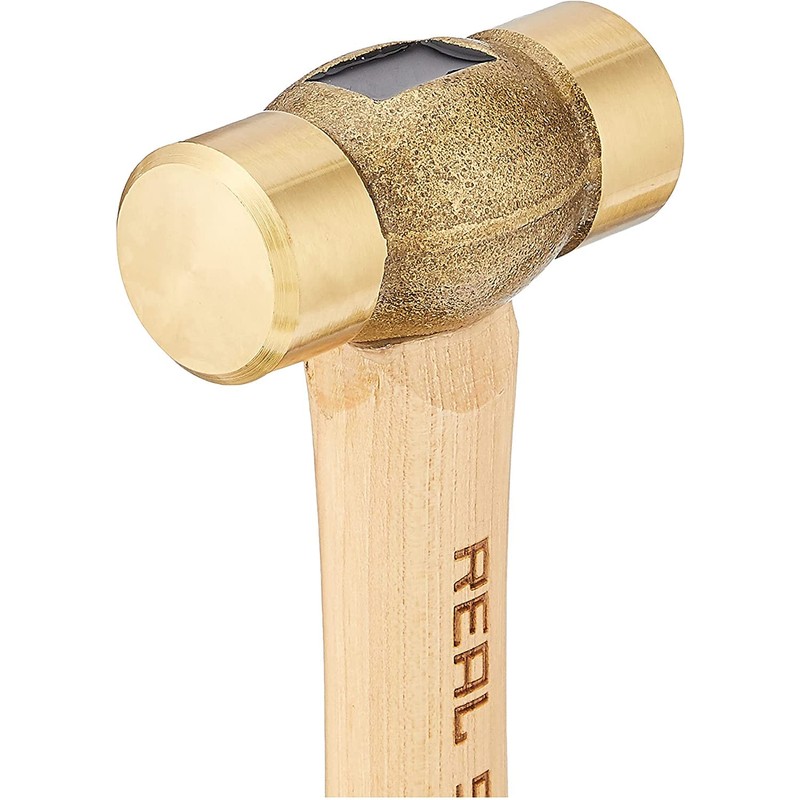 REAL STEEL Drop Forged Solid Brass Non-Sparking Hammer 20 Oz,