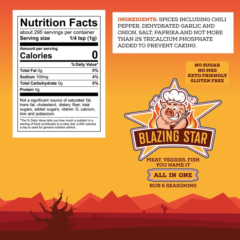 Blazing Star BBQ All In One Seasoning, Shaker Spice Mix