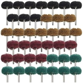 Rocaris 40 Pack 1 inch Abrasive Wheel Buffing Polishing Wheel Set for Rotary Tool - with 1/8" Shank (25mm)