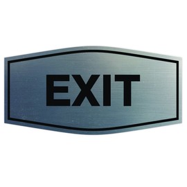 Fancy EXIT Sign (Brushed Silver) - Large 1 Pack